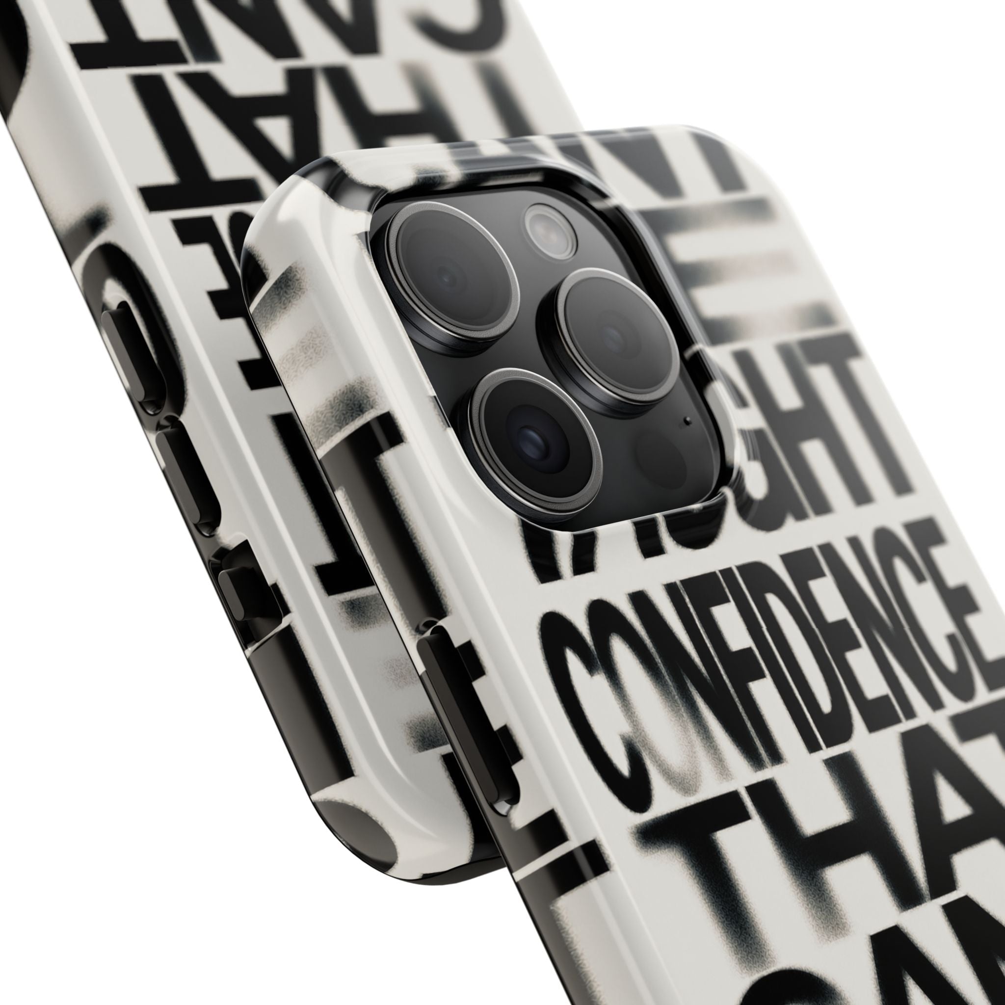 Tough Phone Case - Bold Typographic “Confidence That Can’t Be Taught” Black & White