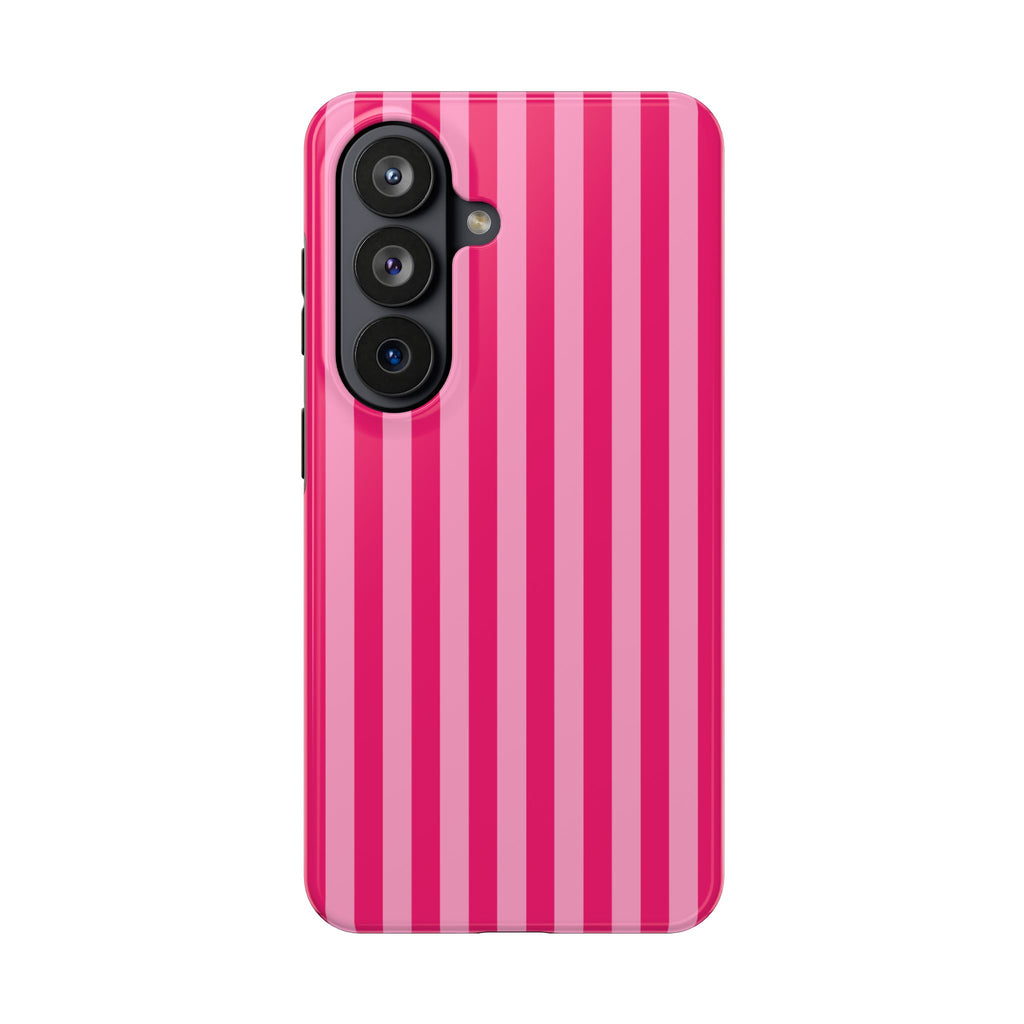 Pink Stripe Tough Phone Case — Durable Protective iPhone Cover