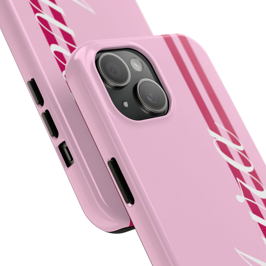 Pink Racing Stripe Phone Case
