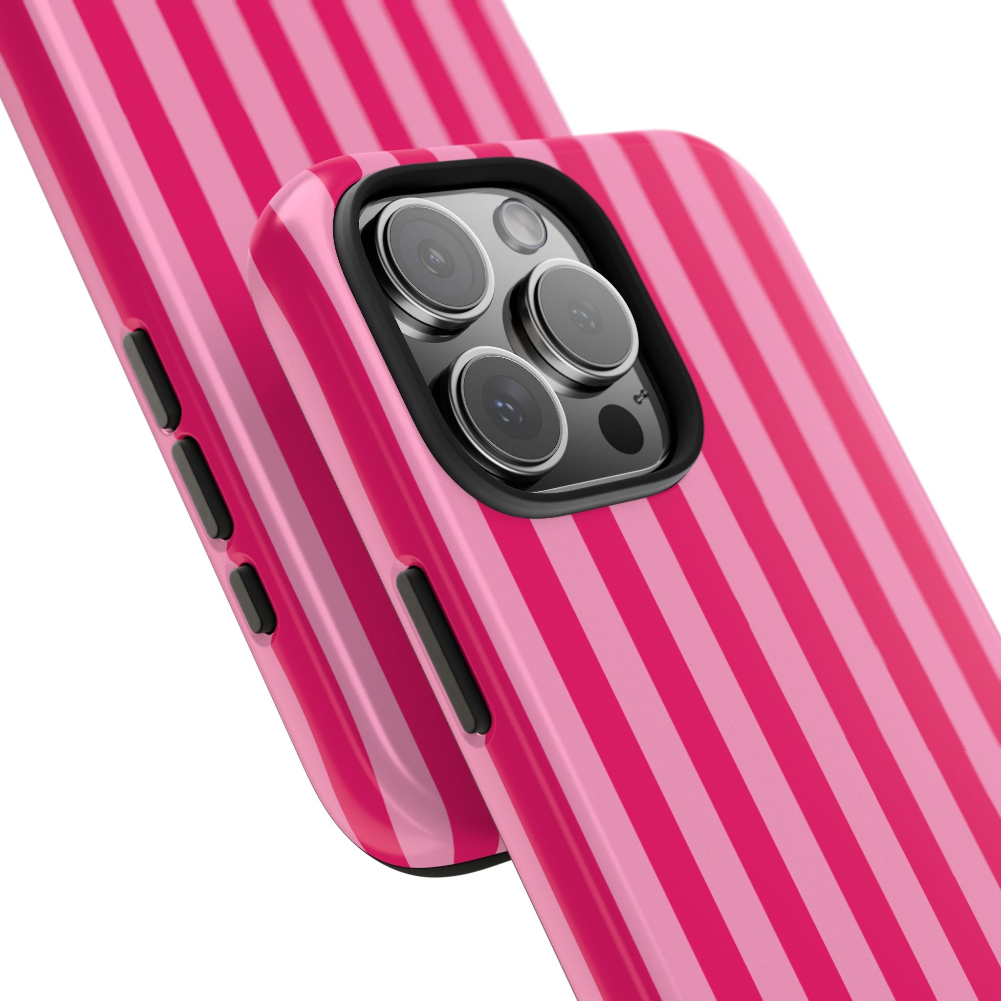 Pink Stripe Tough Phone Case — Durable Protective iPhone Cover