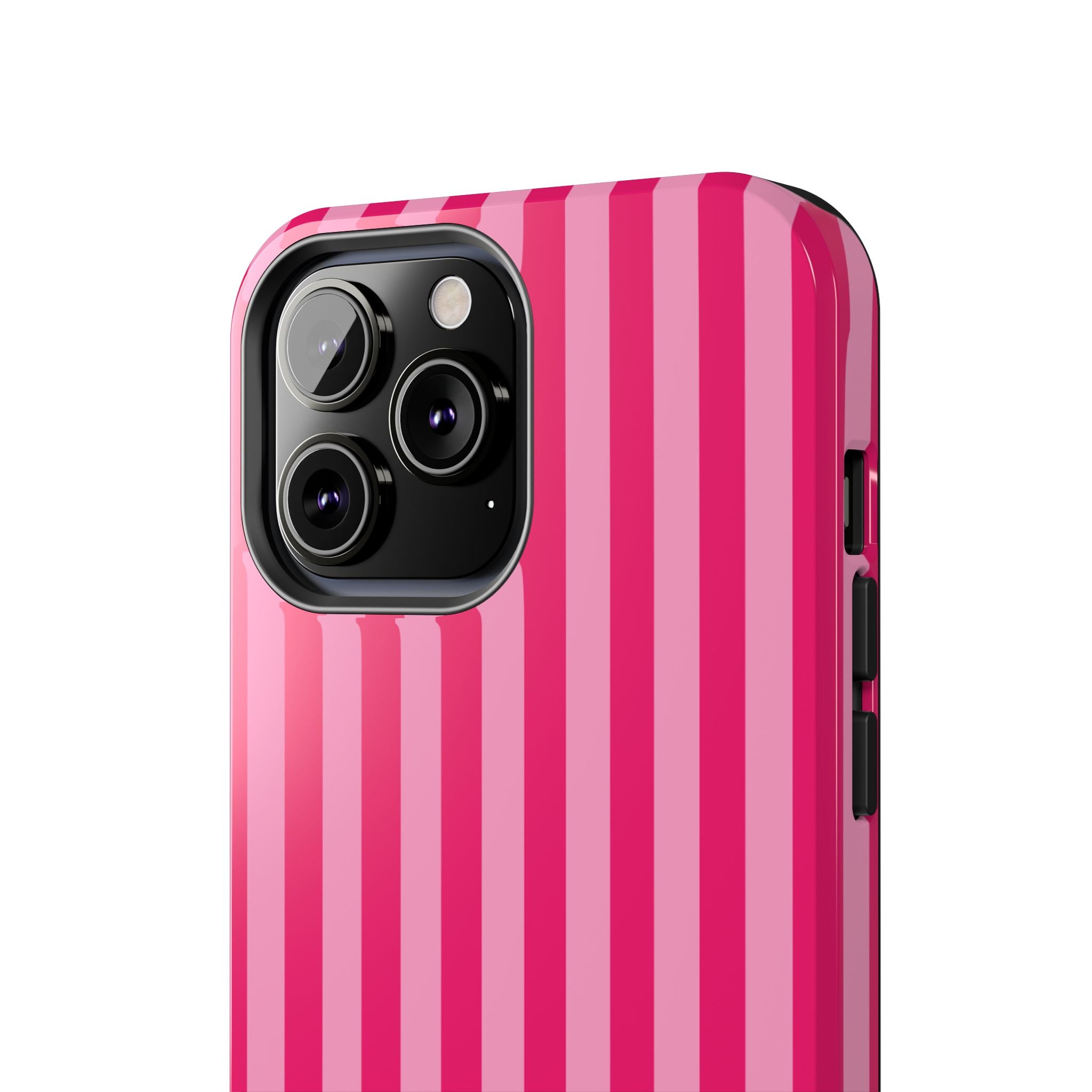 Pink Stripe Tough Phone Case — Durable Protective iPhone Cover