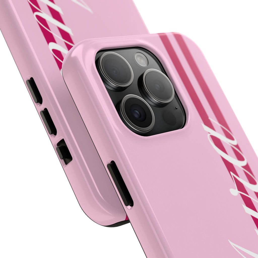 Pink Racing Stripe Phone Case