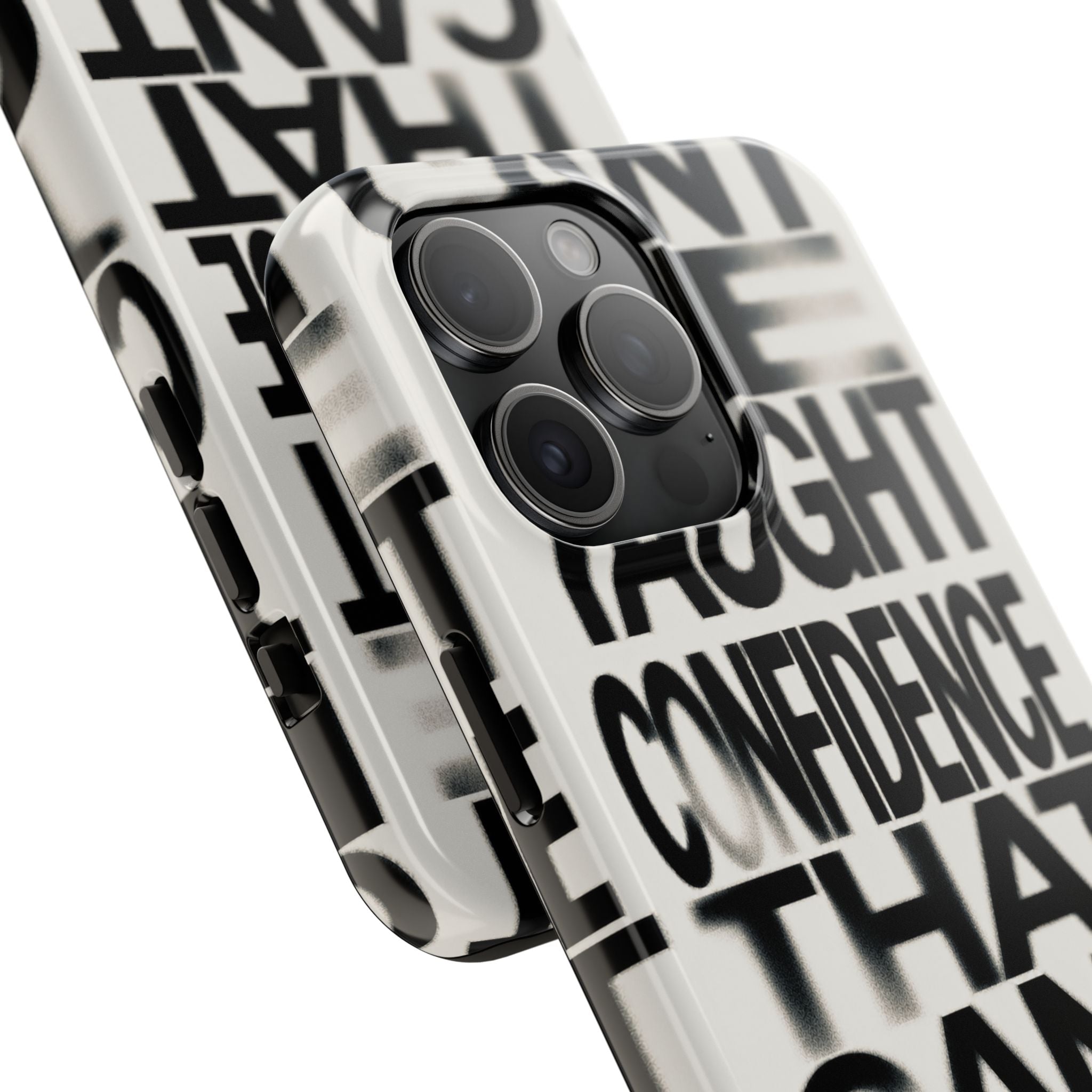 Tough Phone Case - Bold Typographic “Confidence That Can’t Be Taught” Black & White
