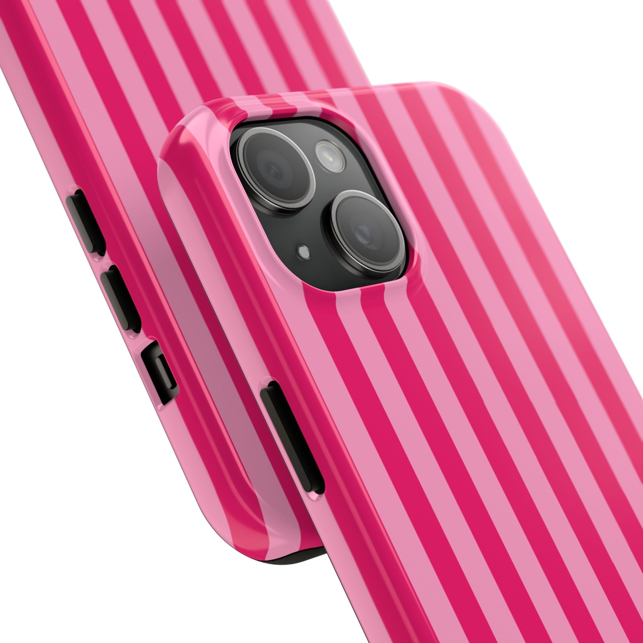 Pink Stripe Tough Phone Case — Durable Protective iPhone Cover