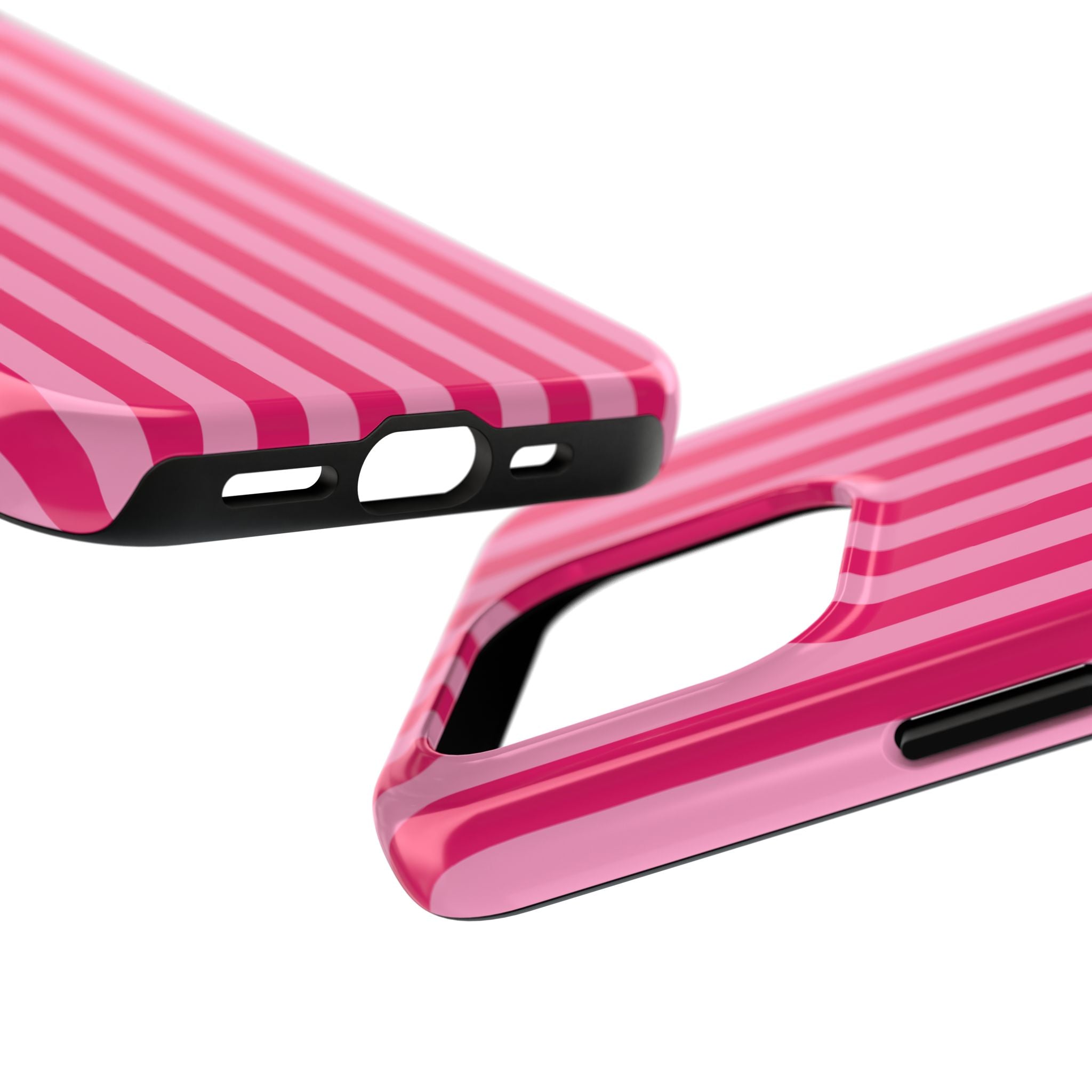 Pink Stripe Tough Phone Case — Durable Protective iPhone Cover