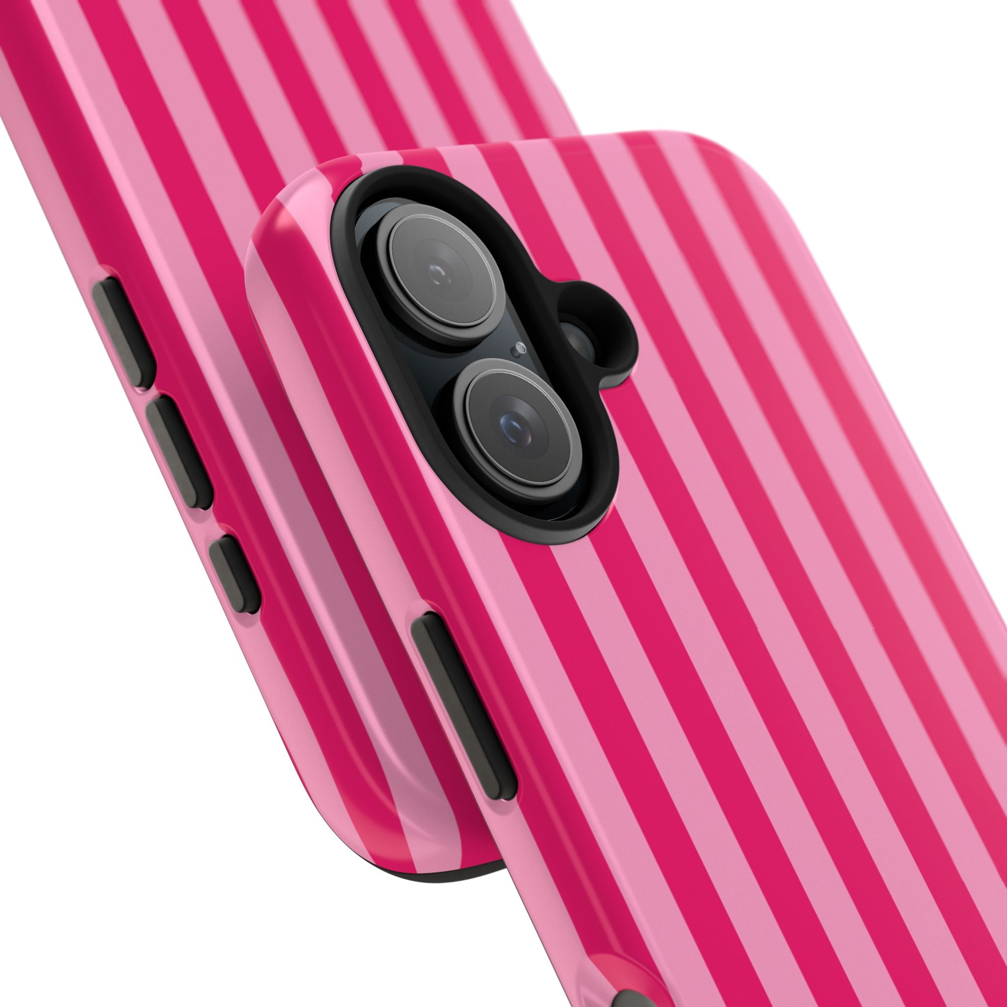 Pink Stripe Tough Phone Case — Durable Protective iPhone Cover