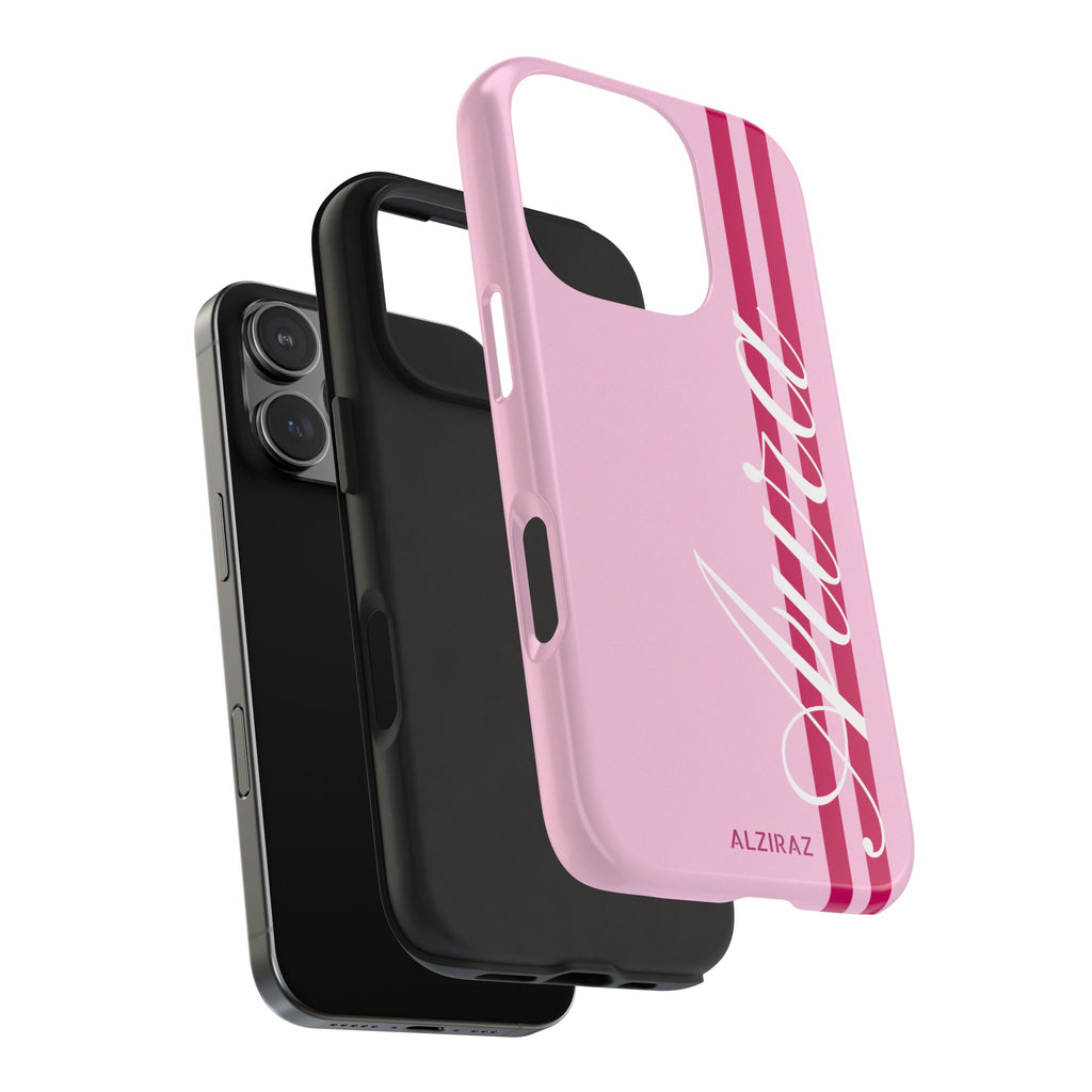 Pink Racing Stripe Phone Case
