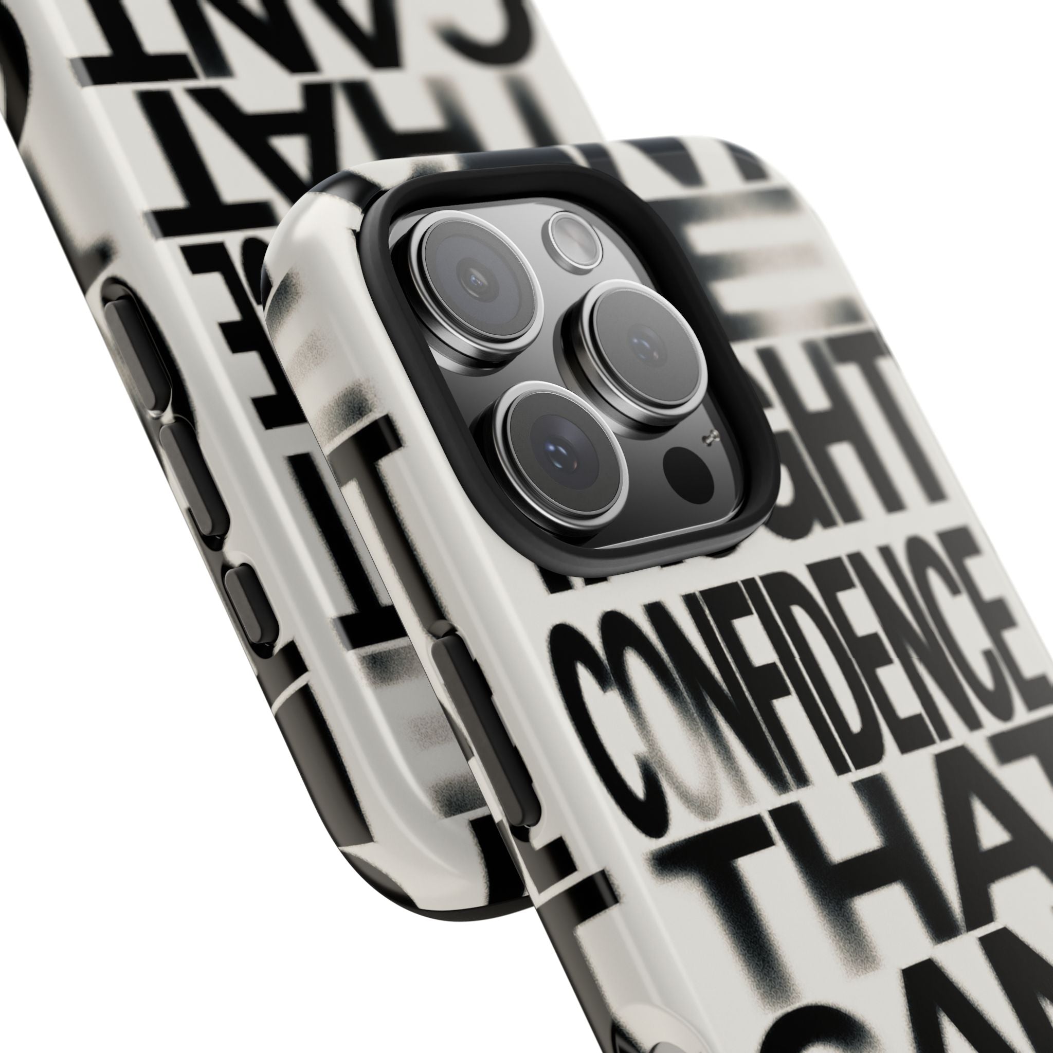 Tough Phone Case - Bold Typographic “Confidence That Can’t Be Taught” Black & White