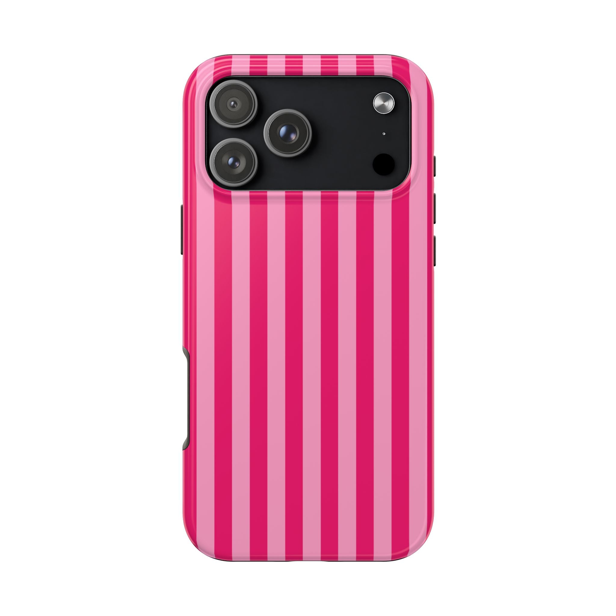 Pink Stripe Tough Phone Case — Durable Protective iPhone Cover