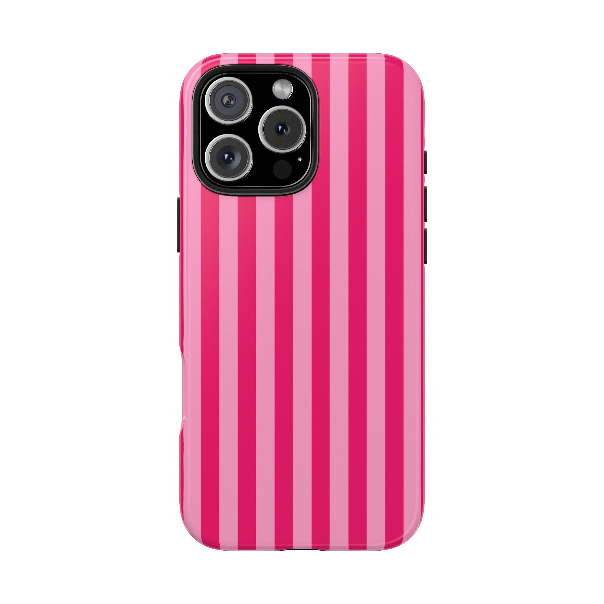 Pink Stripe Tough Phone Case — Durable Protective iPhone Cover