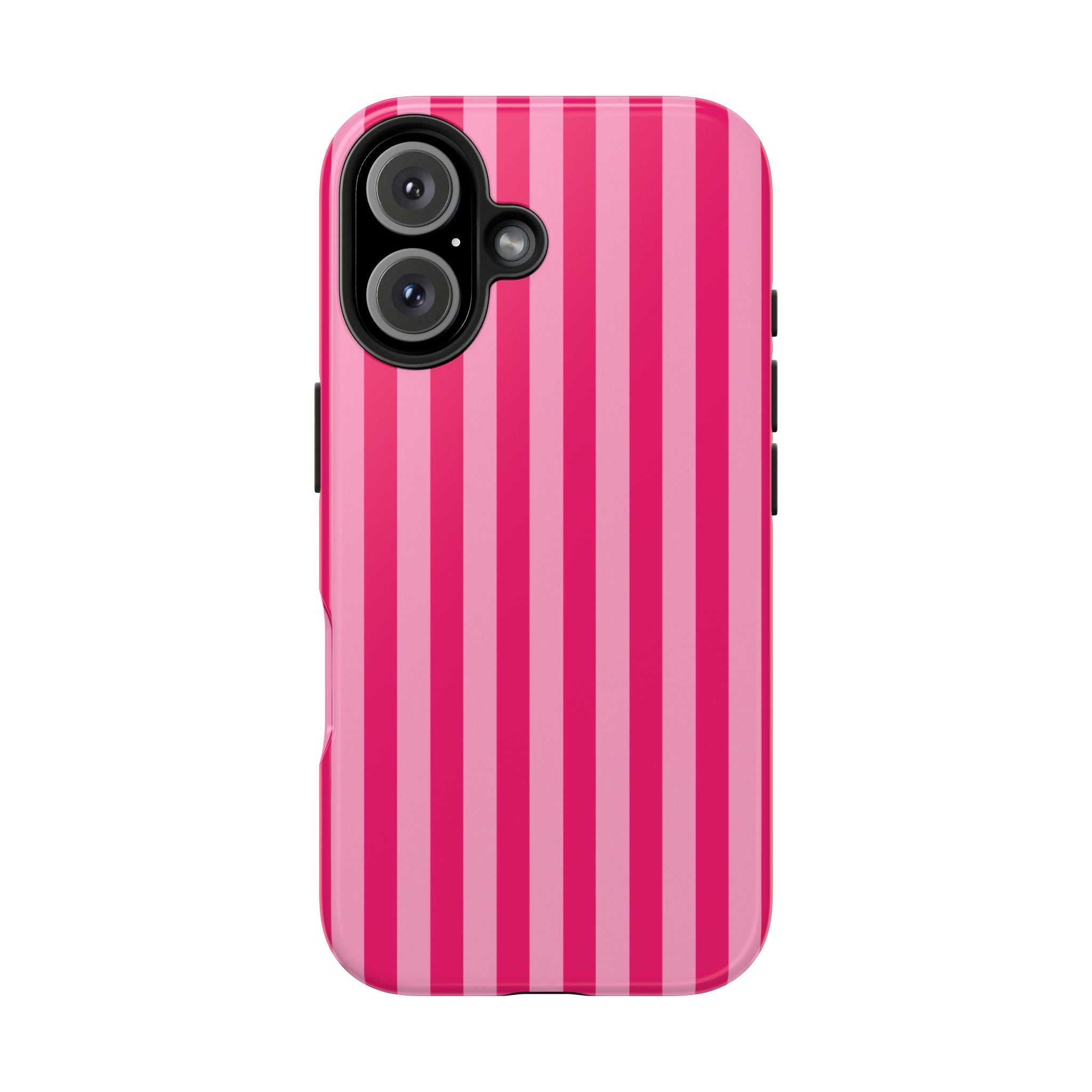 Pink Stripe Tough Phone Case — Durable Protective iPhone Cover