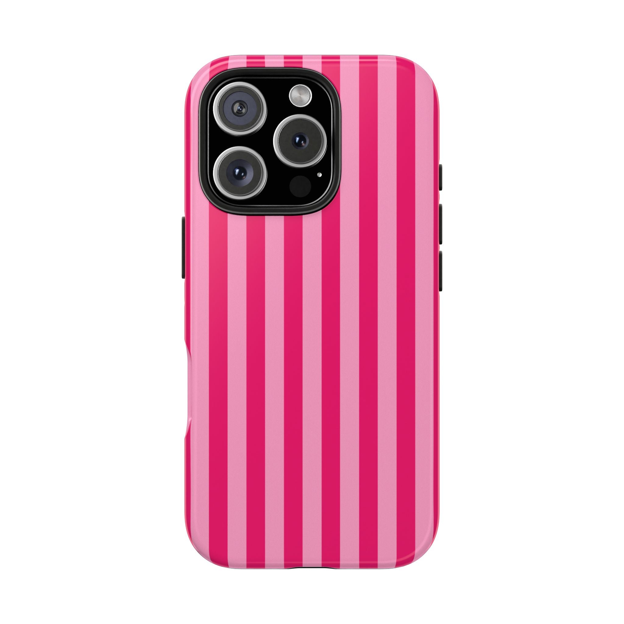 Pink Stripe Tough Phone Case — Durable Protective iPhone Cover