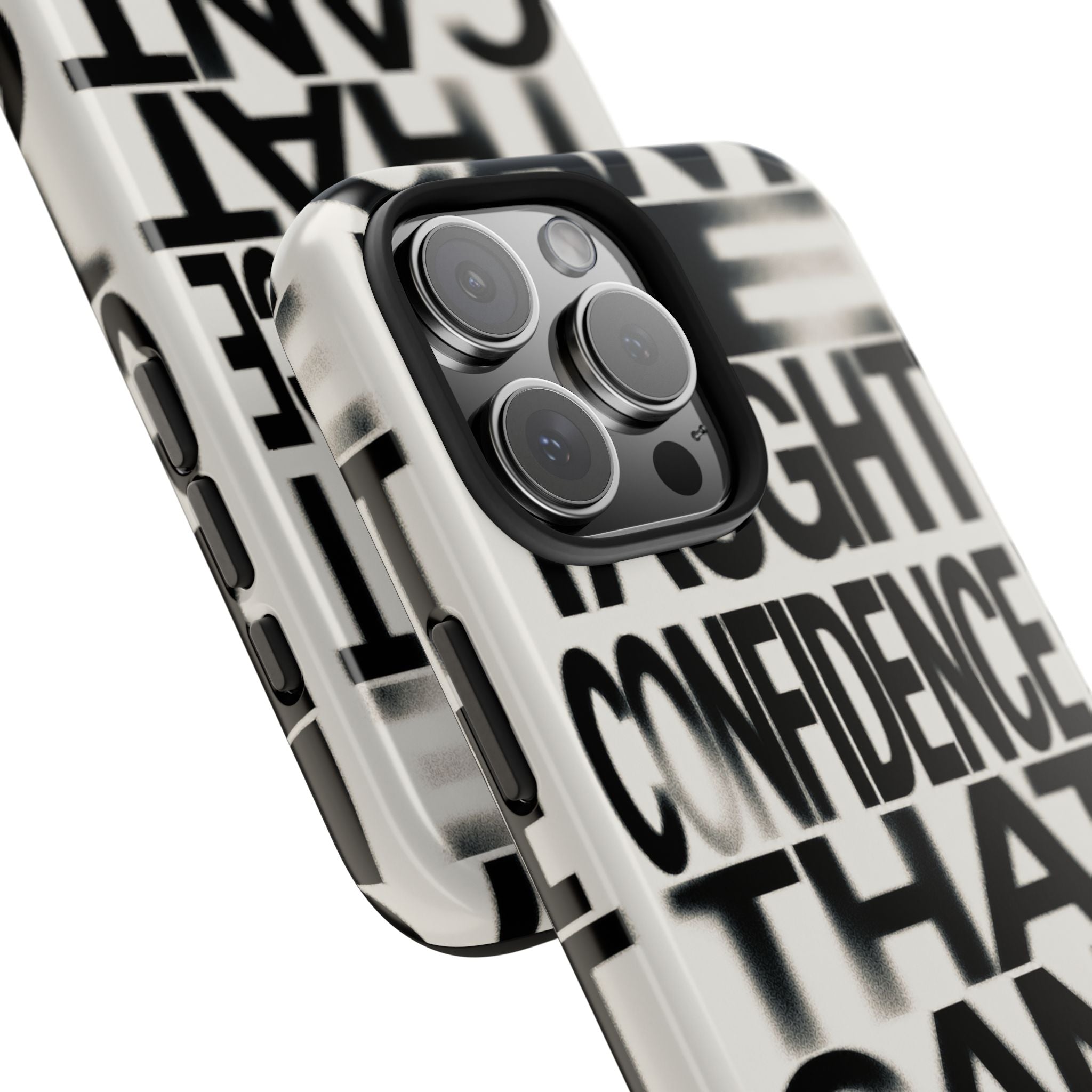 Tough Phone Case - Bold Typographic “Confidence That Can’t Be Taught” Black & White