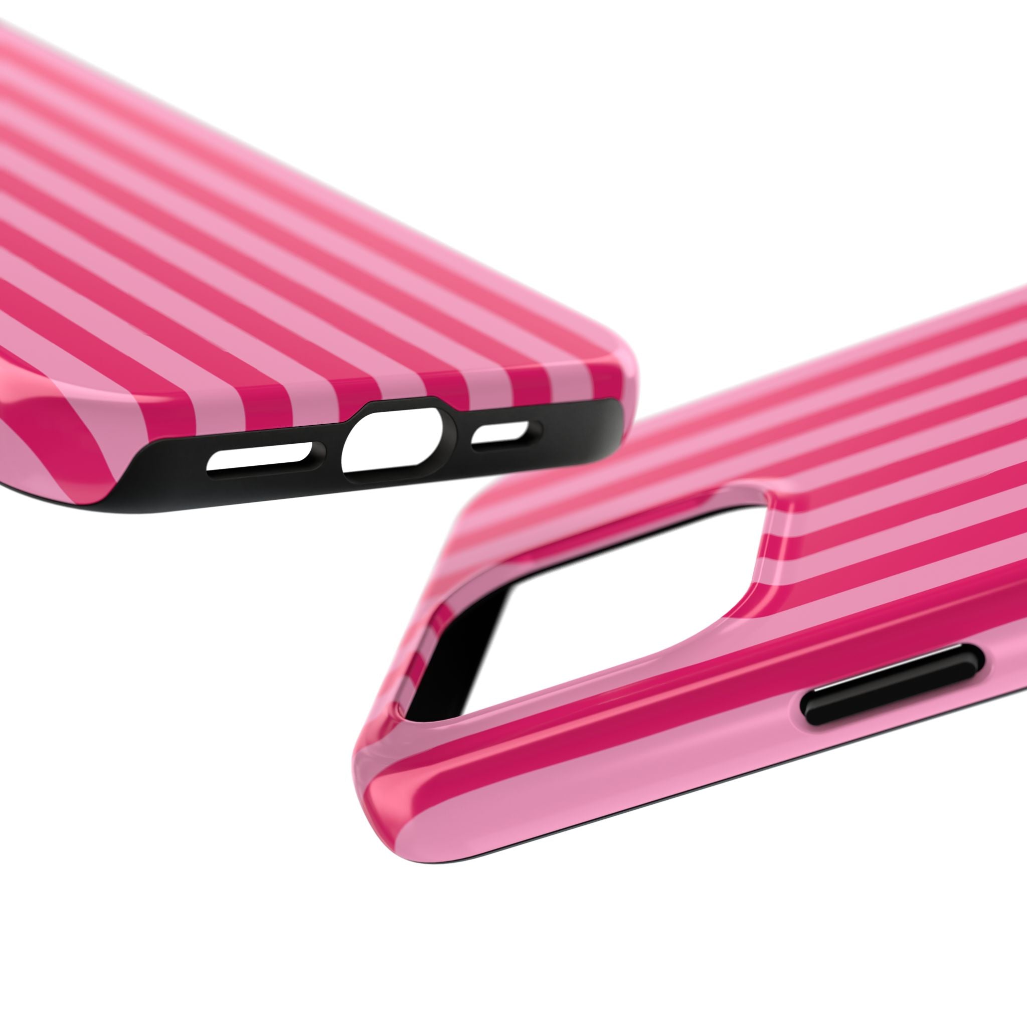 Pink Stripe Tough Phone Case — Durable Protective iPhone Cover