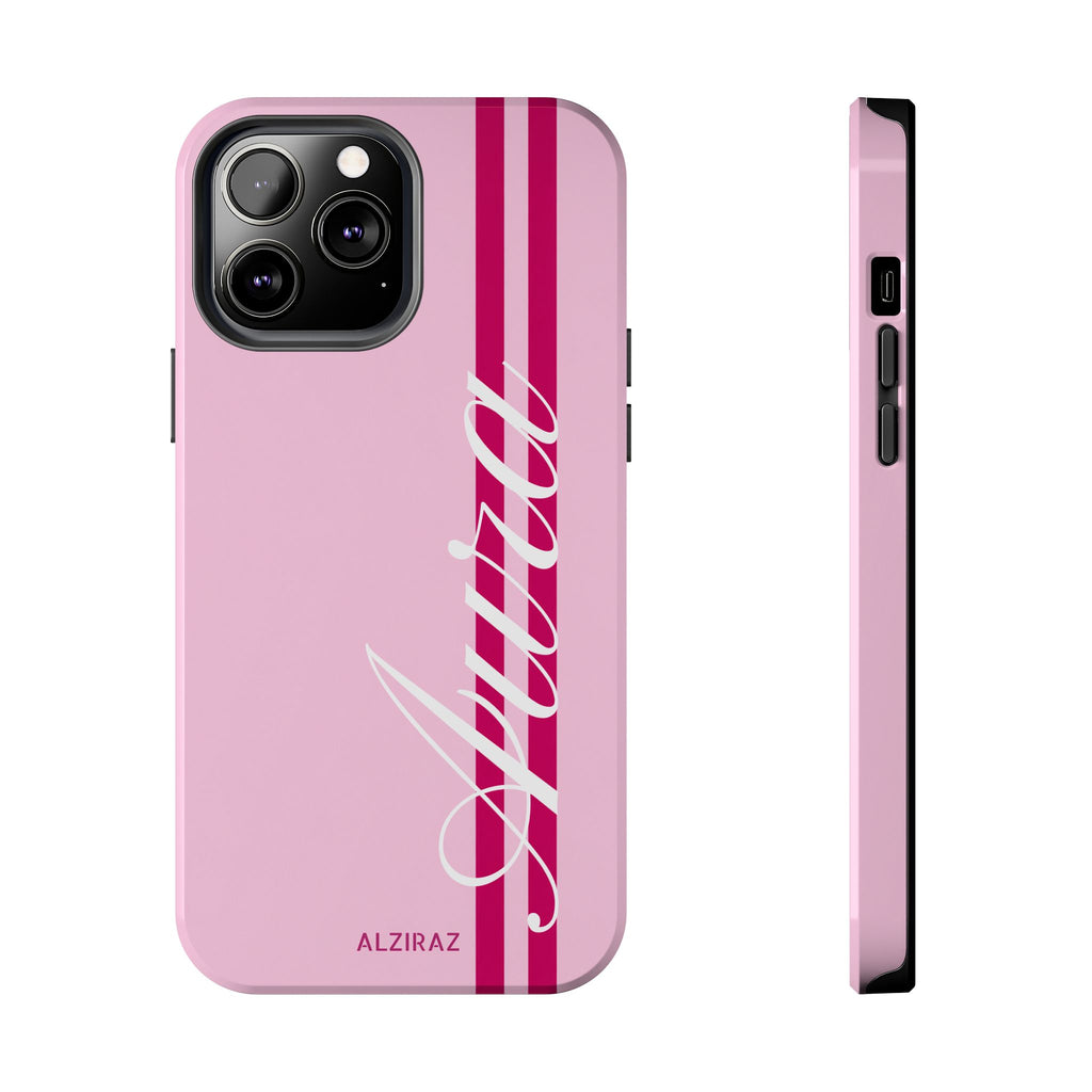 Pink Racing Stripe Phone Case